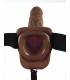 9" HOLLOW STRAP-ON WITH BALLS BROWN/BLACK