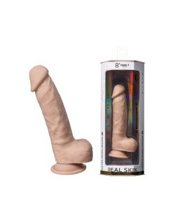 SILEXD DILDO REAL SKIN MODEL 1 8" FLESH CON TESTICULOS