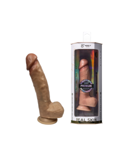 GODE SILEXD PREMIUM PEAU VRAIE MODÈLE 1 8" AVEC TESTICULES