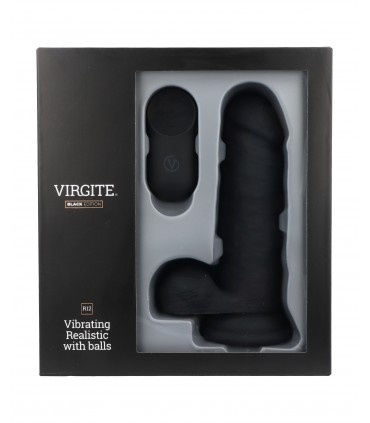 REALISTIC VIBRATOR R12 BLACK 14,4CM W/ REMOTE CONTROL