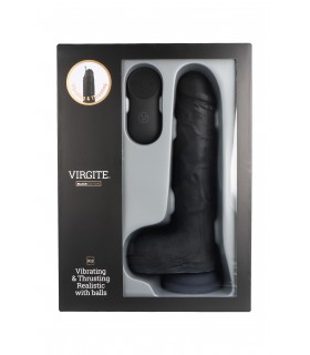 UP & DOWN REALISTIC VIBRATOR "R13" BLACK 20CM W/ REMOTE CONTROL