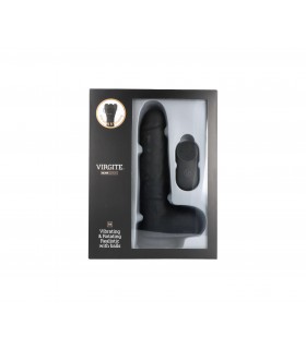 VIBRATEUR & ROTATEUR RÉALISTE R9 NOIR 19CM AVEC TÉLÉCOMMANDE