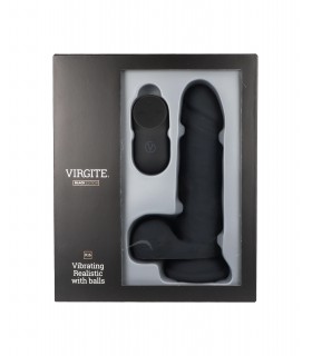 VIBRATEUR RÉALISTE R16 NOIR 16 CM AVEC TÉLÉCOMMANDE