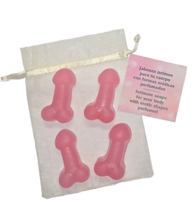 4 MINI JABONES PENE ROSA PACK DE 12 UND