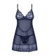 NIGHTLY BLUE CHEMISE & THONG  M/L