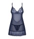 NIGHTLY BLUE CHEMISE & THONG  M/L