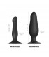 BLACK SILICONE INFLATABLE DILDO PLUG