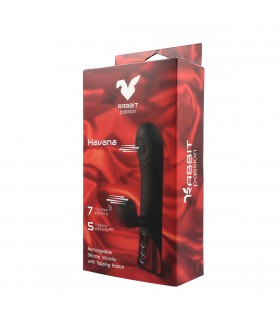 HAVANA RECHARGEABLE SILICONE VIBRATOR WITH TAPPING RABBIT AND TAPPING SHAFT