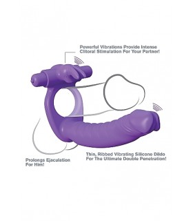 SILICONE DOUBLE PENETRATOR RABBIT PURPLE